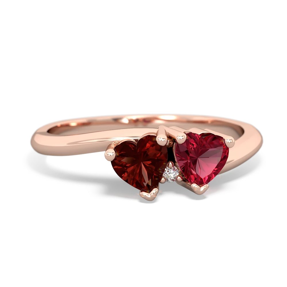 Garnet Sweethearts 14K Rose Gold ring R5260