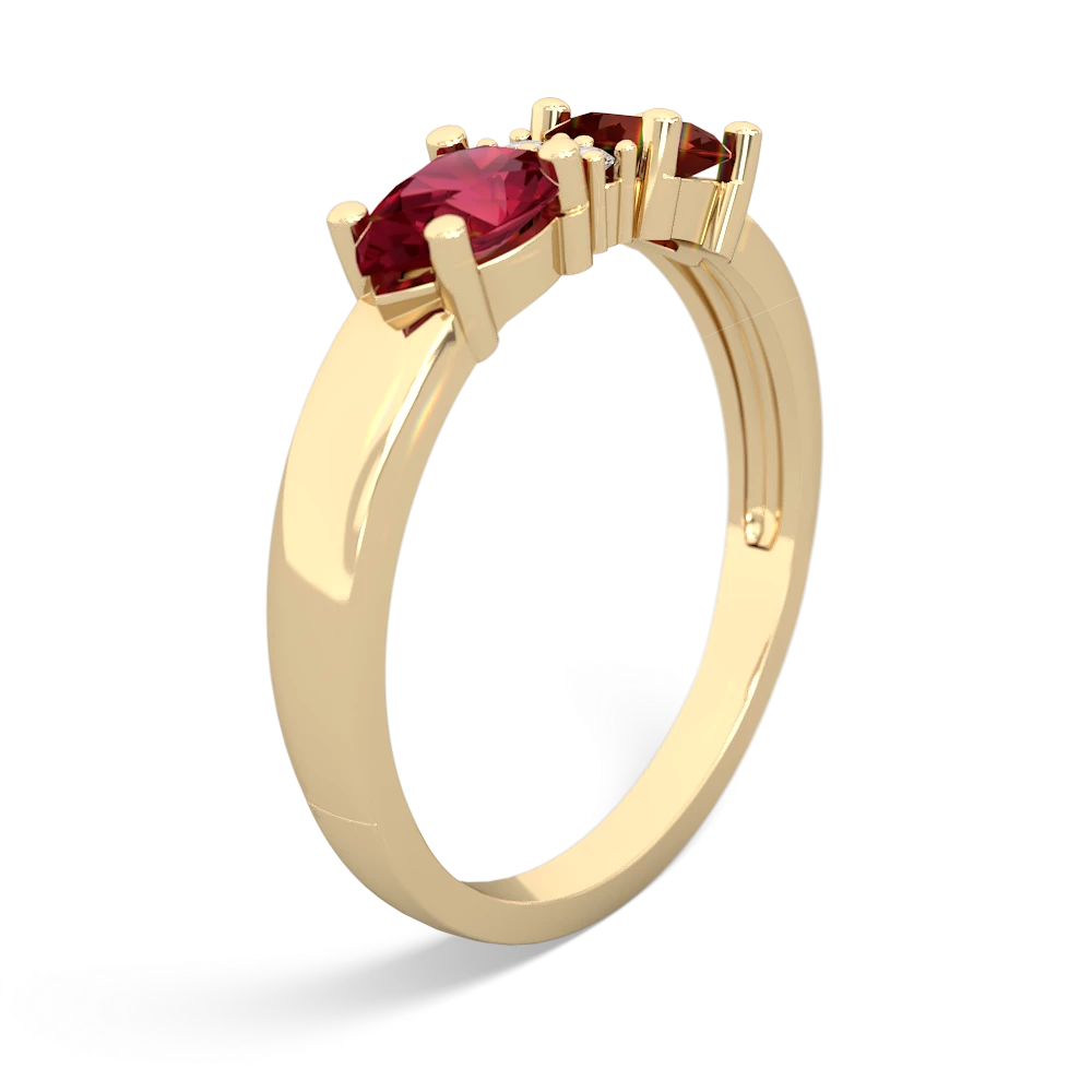 Garnet Pear Bowtie 14K Yellow Gold ring R0865