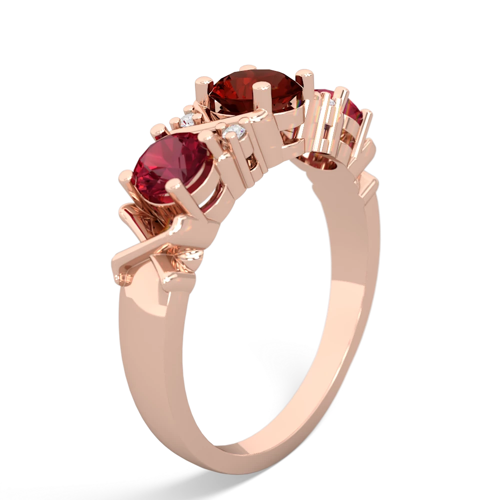 Garnet Hugs And Kisses 14K Rose Gold ring R5016