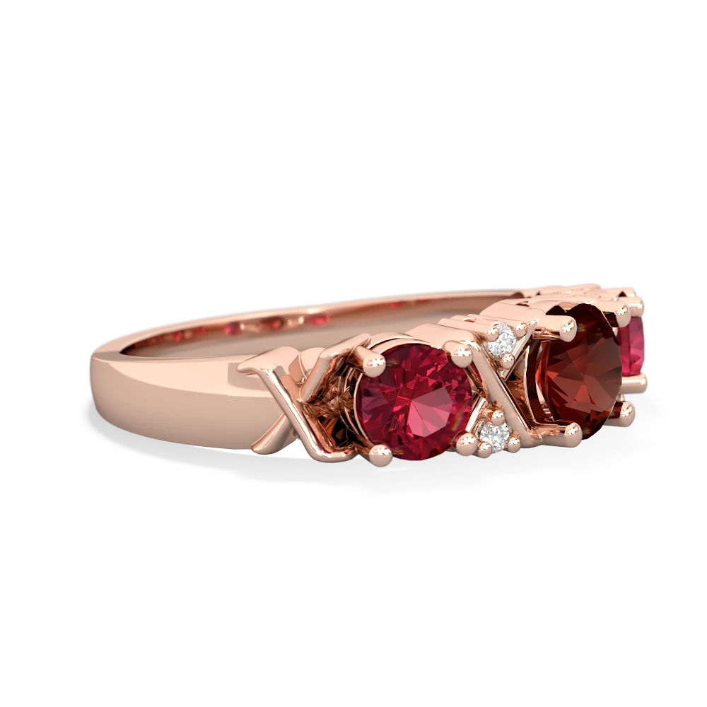 Garnet Hugs And Kisses 14K Rose Gold ring R5016