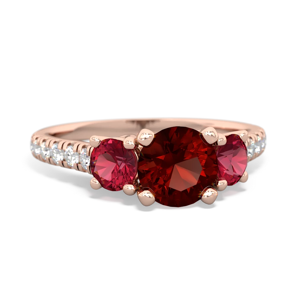 Garnet Pave Trellis 14K Rose Gold ring R5500