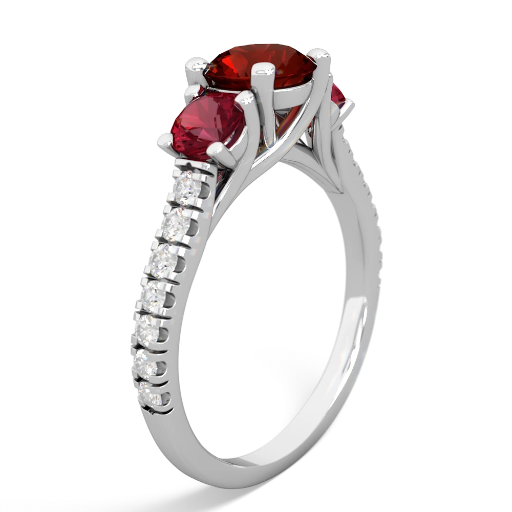 Garnet Pave Trellis 14K White Gold ring R5500