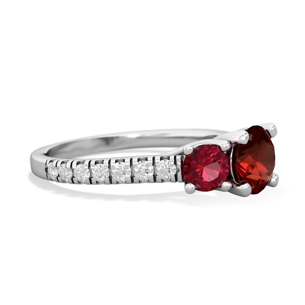 Garnet Pave Trellis 14K White Gold ring R5500