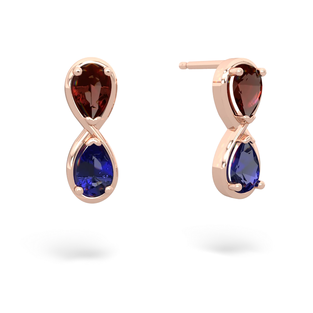 Garnet Infinity 14K Rose Gold earrings E5050