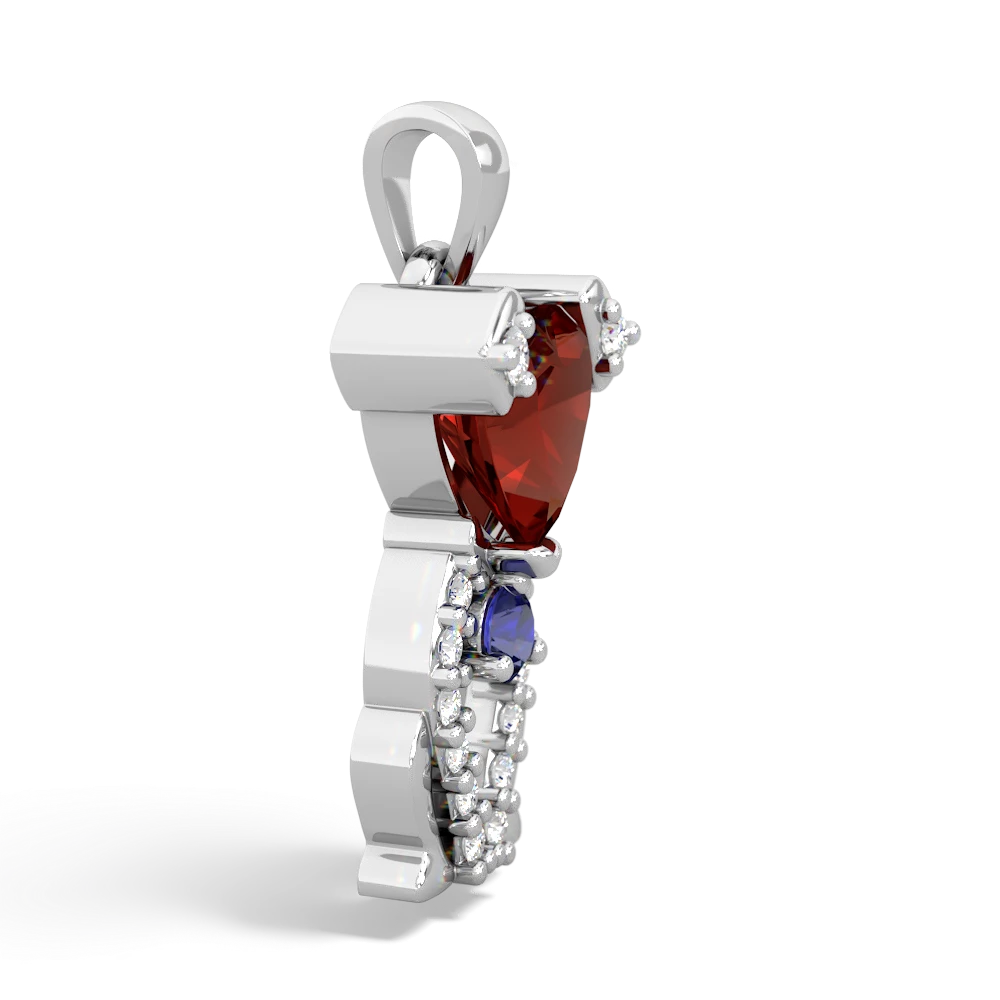 Garnet Puppy Love 14K White Gold pendant P5800