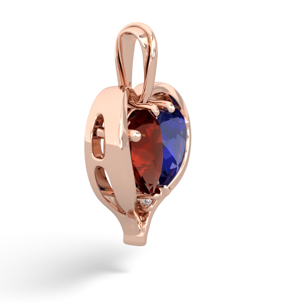 Garnet Two Become One 14K Rose Gold pendant P5330