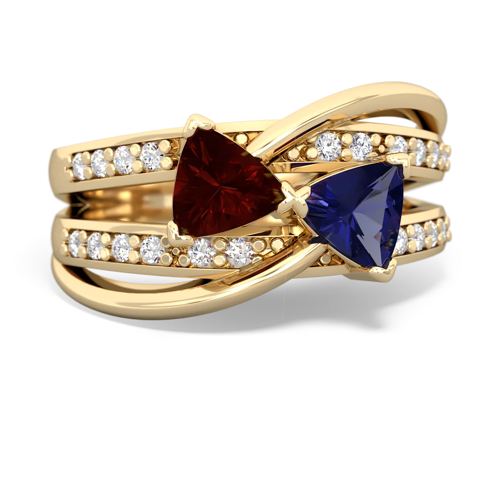 Garnet Bowtie 14K Yellow Gold ring R2360