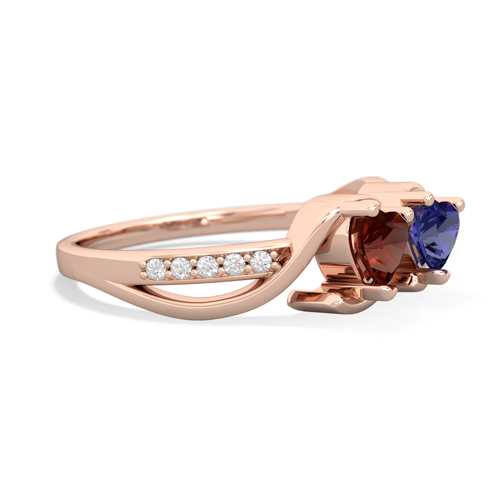 Garnet Side By Side 14K Rose Gold ring R3090