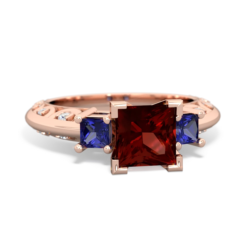 Garnet Eternal Embrace Engagement 14K Rose Gold ring C2001