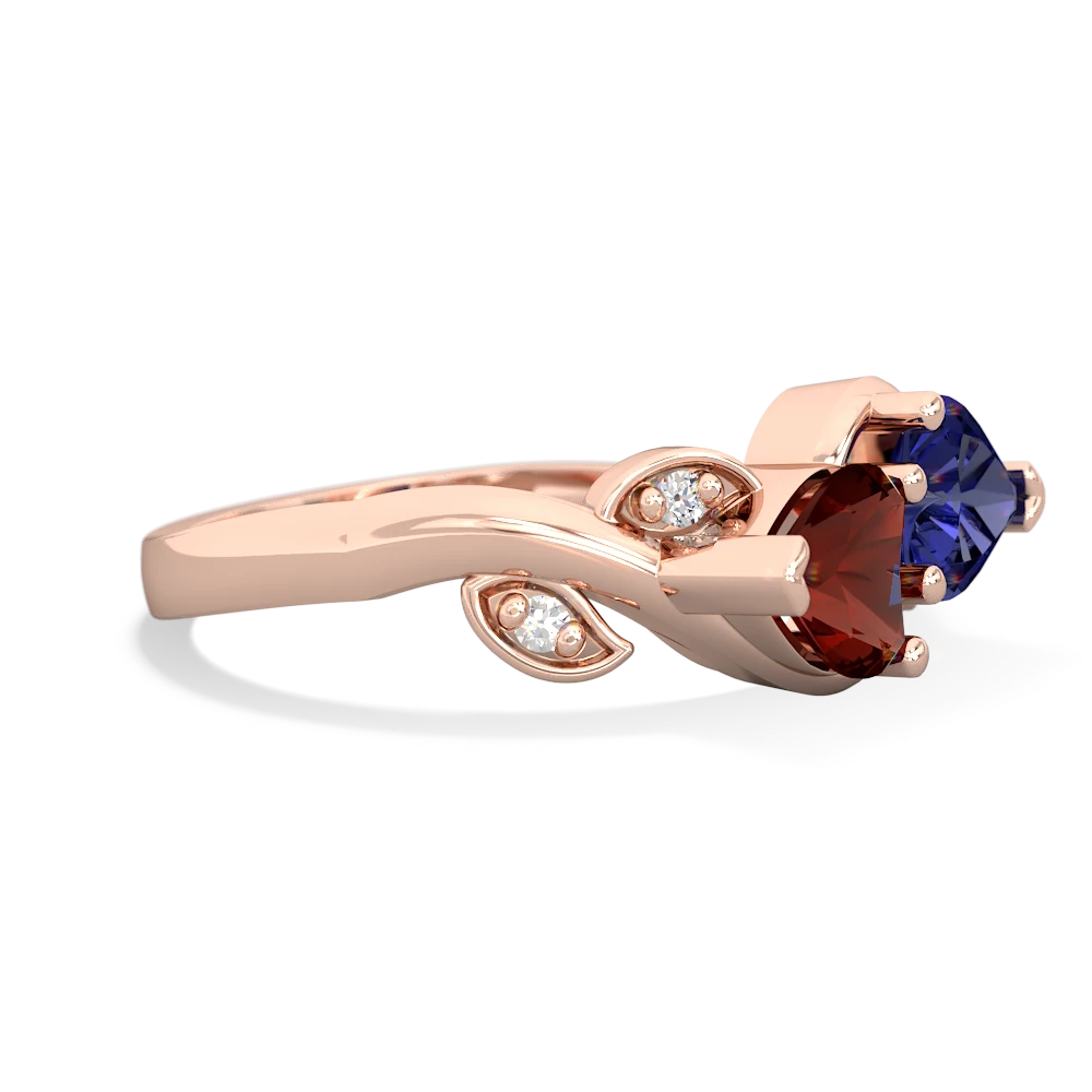 Garnet Floral Elegance 14K Rose Gold ring R5790