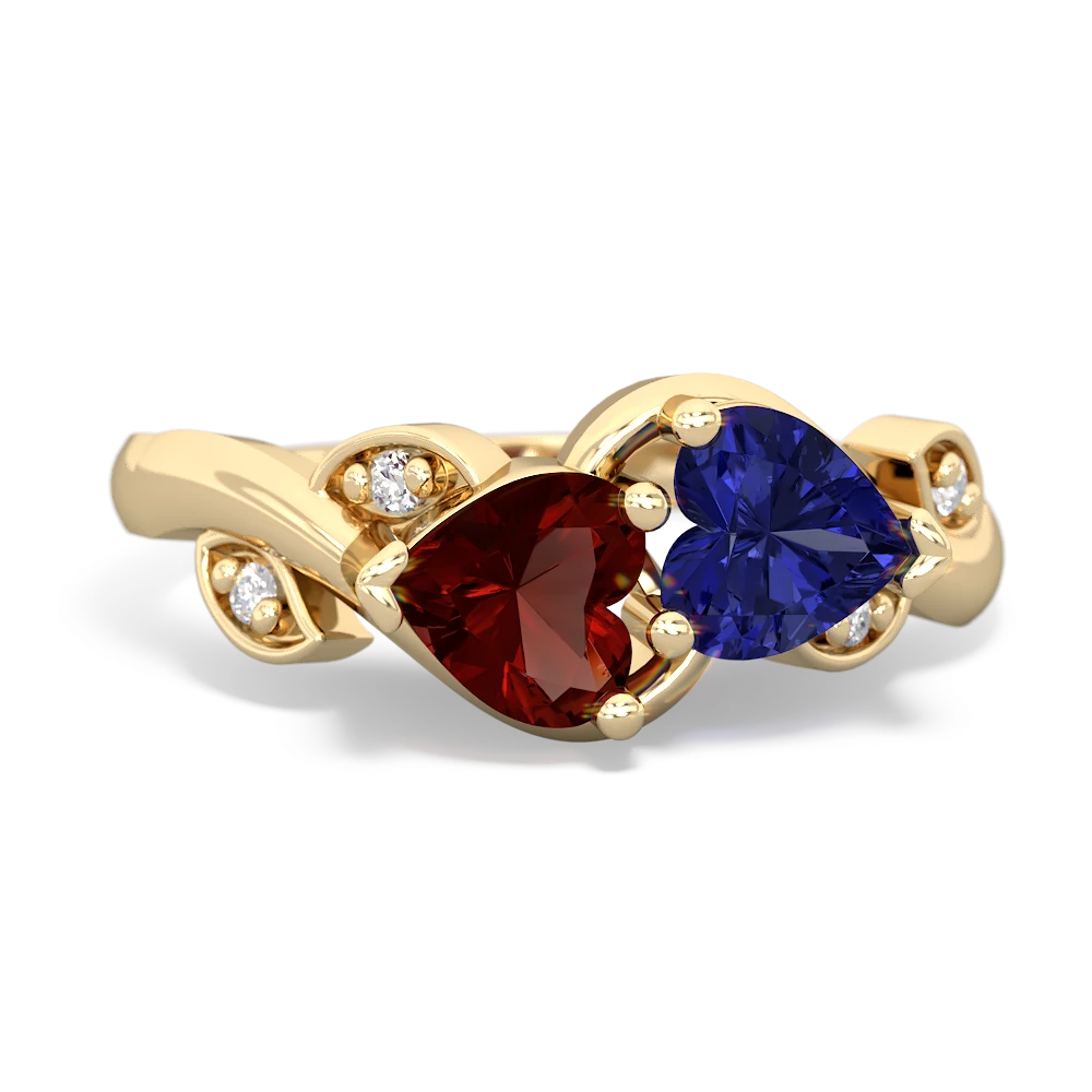 Garnet Floral Elegance 14K Yellow Gold ring R5790