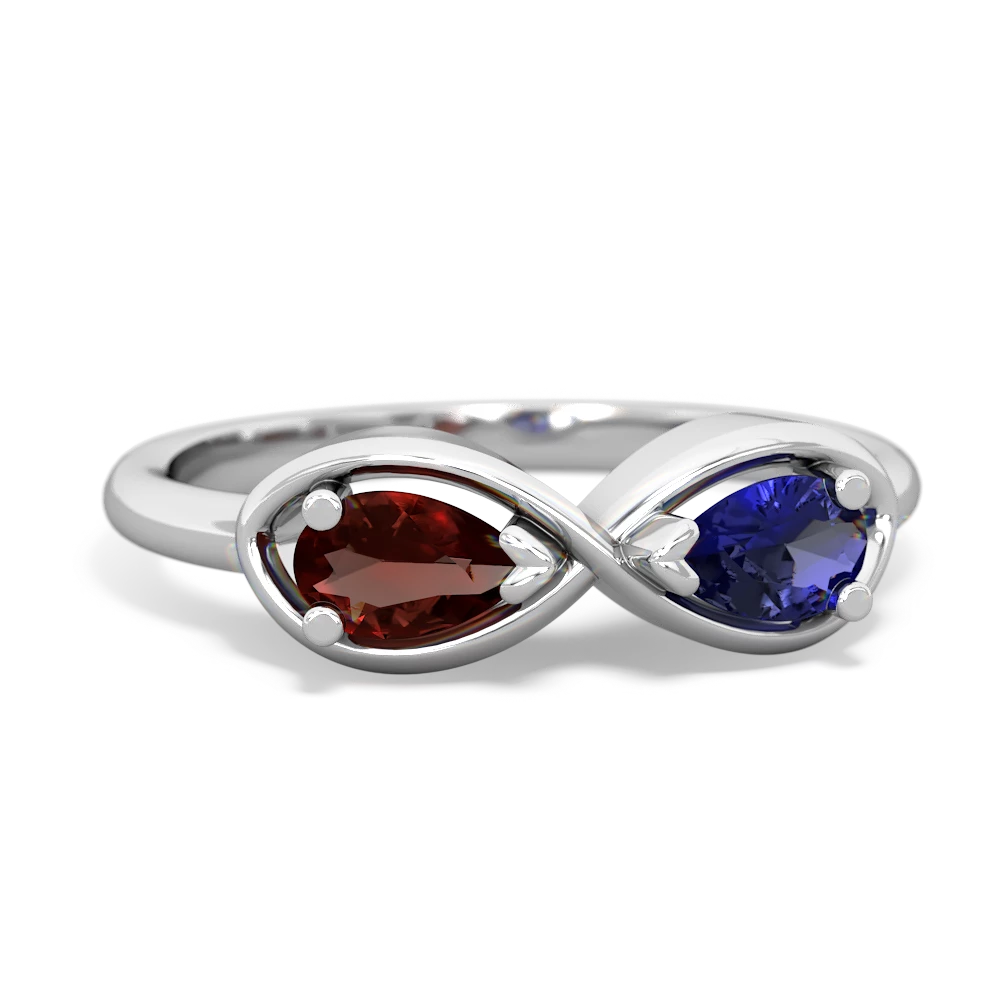 Garnet Infinity 14K White Gold ring R5050