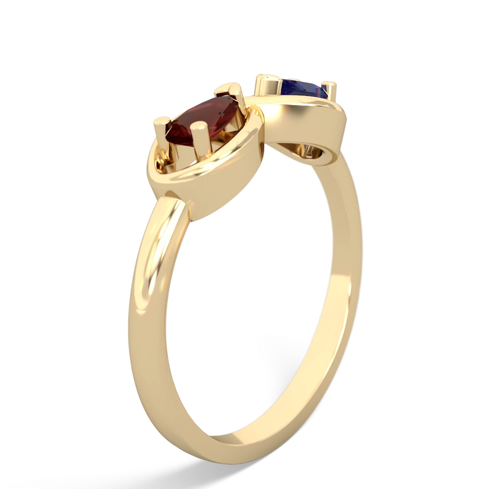 Garnet Infinity 14K Yellow Gold ring R5050