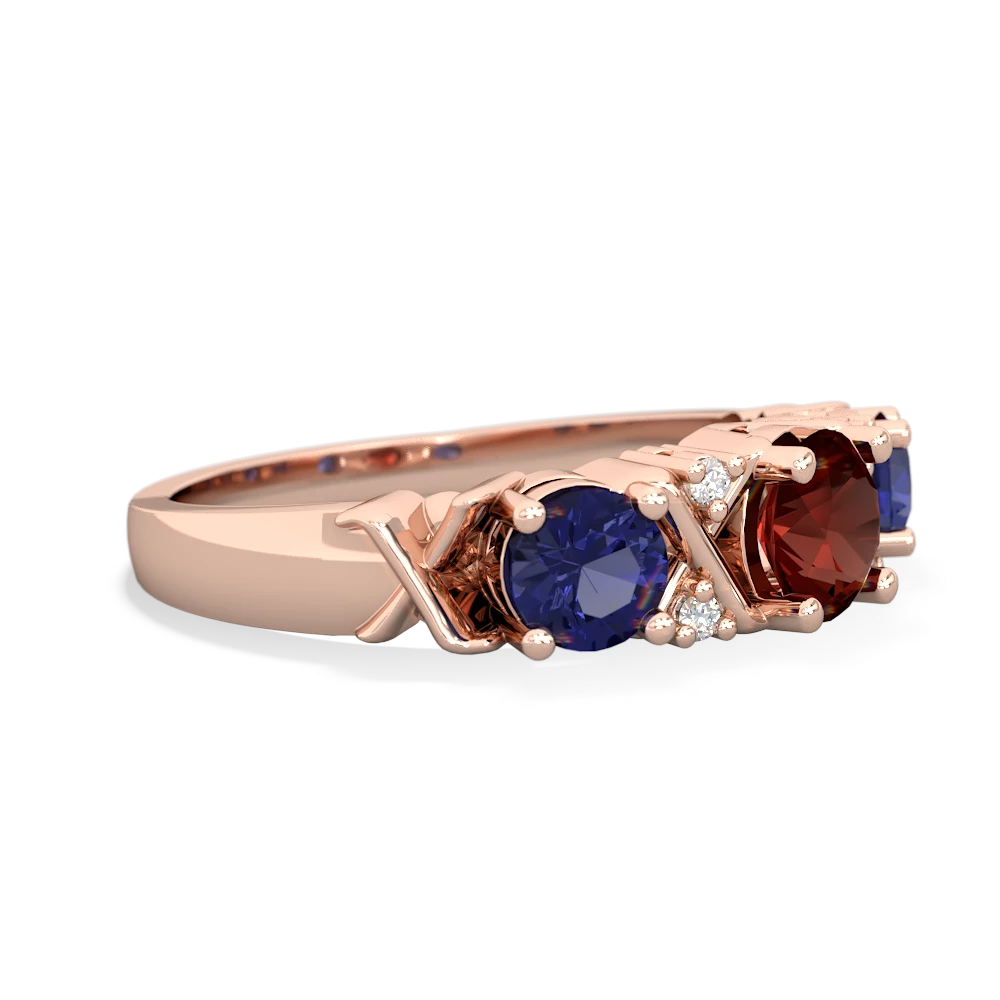 Garnet Hugs And Kisses 14K Rose Gold ring R5016