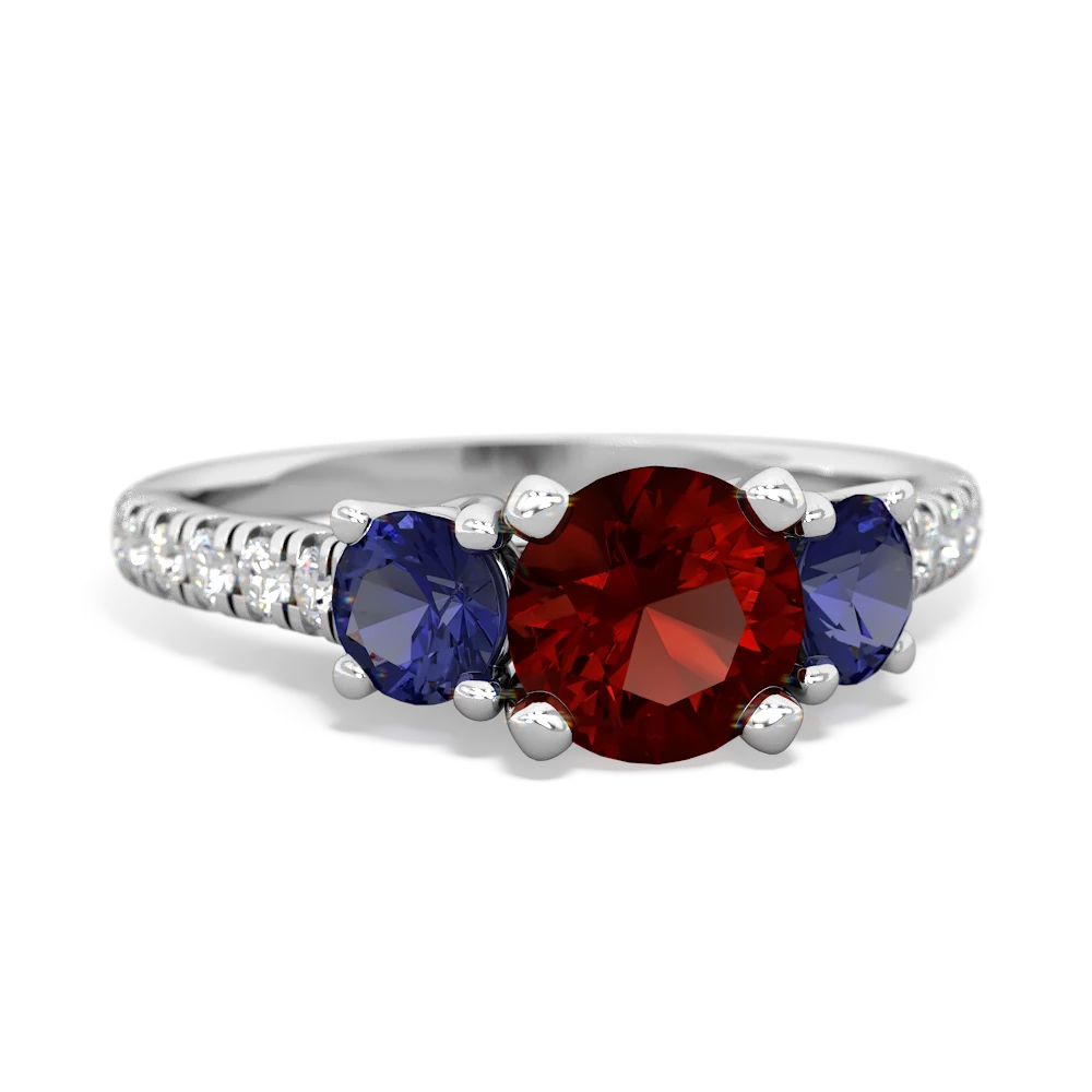 Garnet Pave Trellis 14K White Gold ring R5500