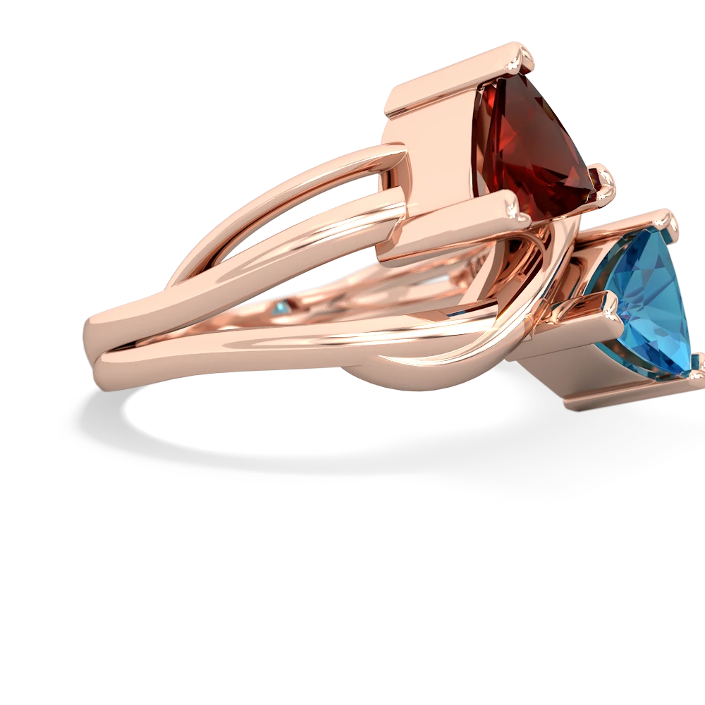 Garnet Split Band Swirl 14K Rose Gold ring R2341