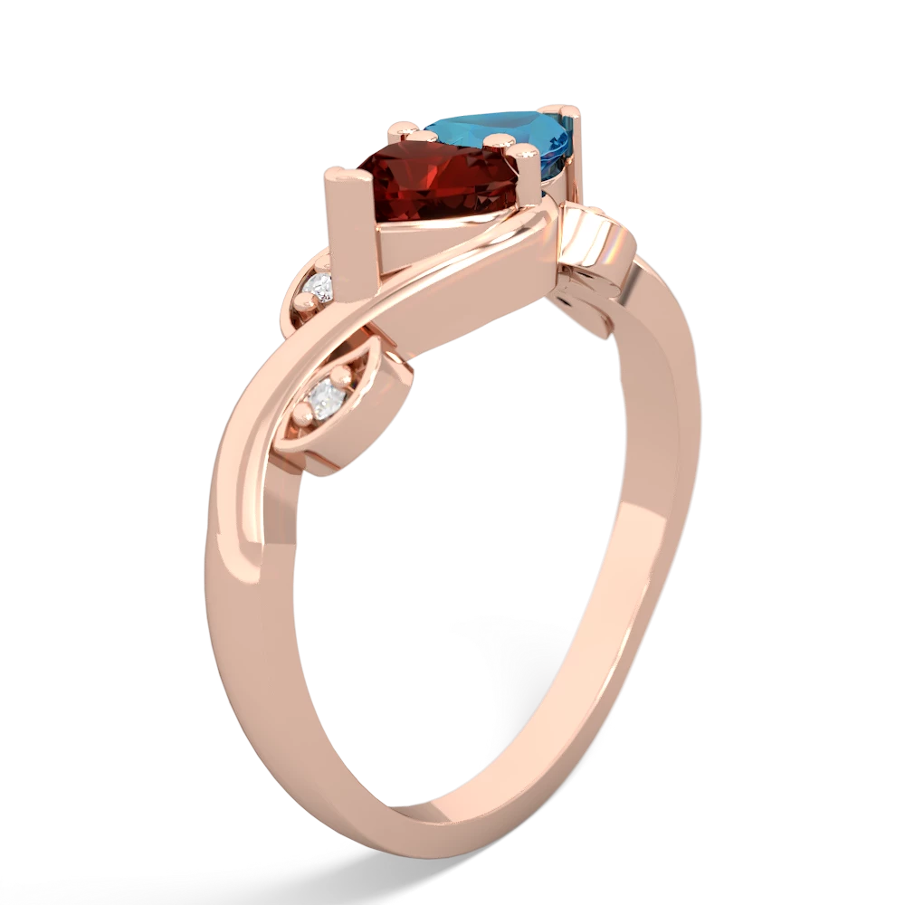 Garnet Floral Elegance 14K Rose Gold ring R5790