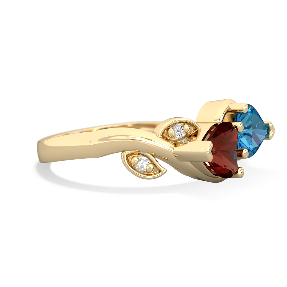 Garnet Floral Elegance 14K Yellow Gold ring R5790