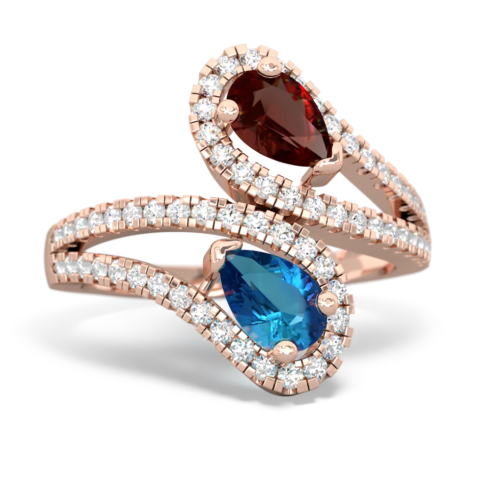 Garnet Diamond Dazzler 14K Rose Gold ring R3000