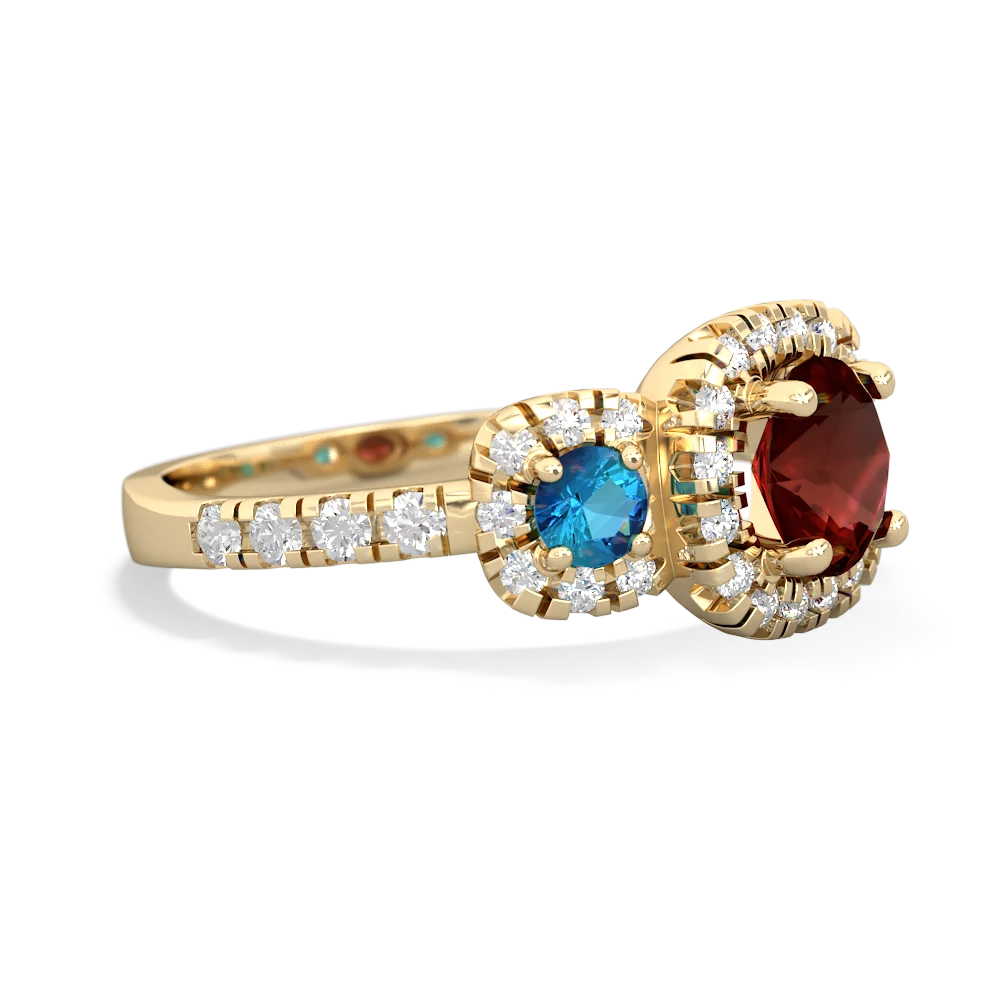 Garnet Regal Halo 14K Yellow Gold ring R5350