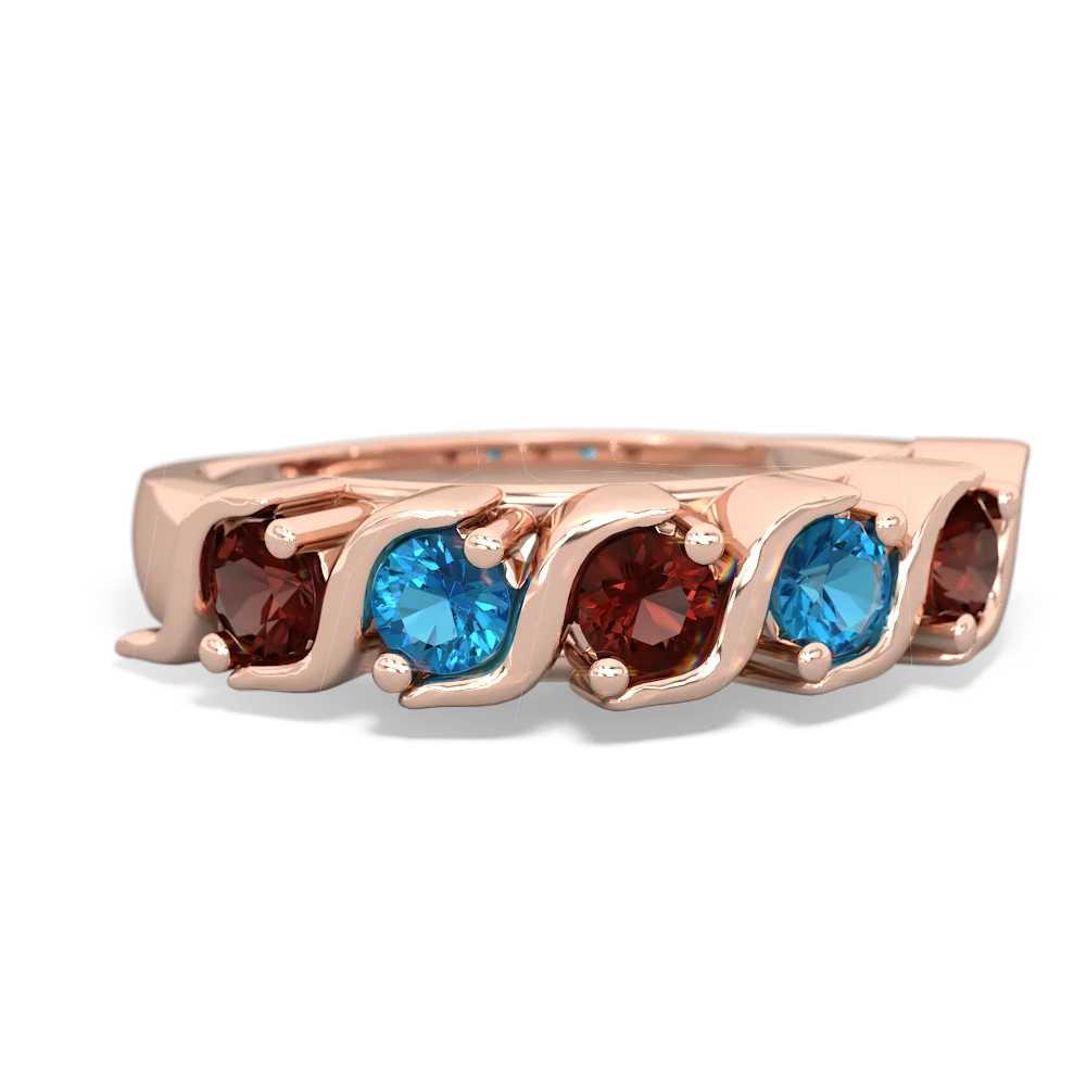 Garnet Anniversary Band 14K Rose Gold ring R2089