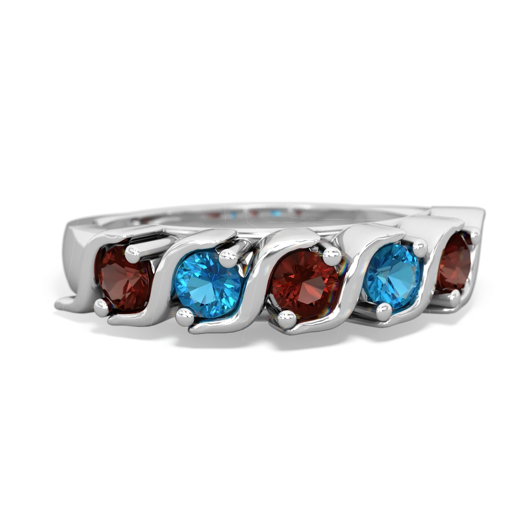 Garnet Anniversary Band 14K White Gold ring R2089