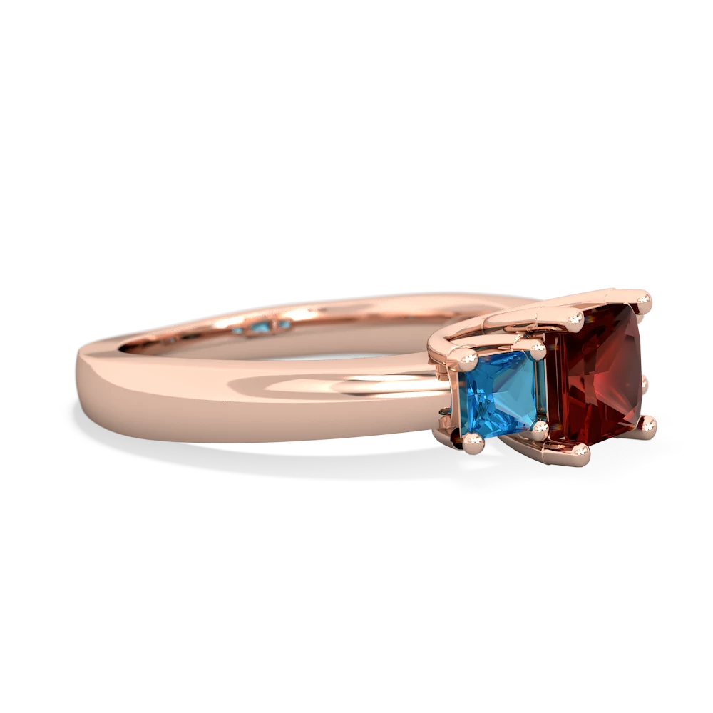 Garnet Three Stone Trellis 14K Rose Gold ring R4015