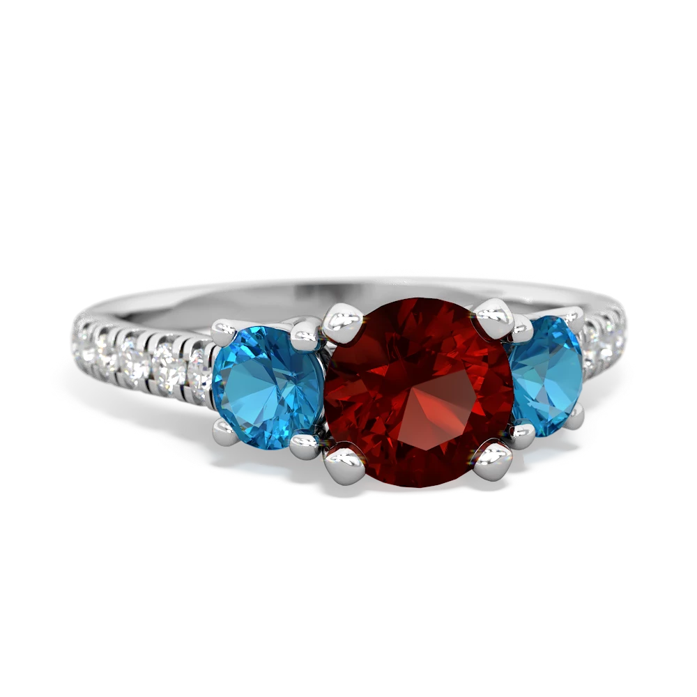 Garnet Pave Trellis 14K White Gold ring R5500