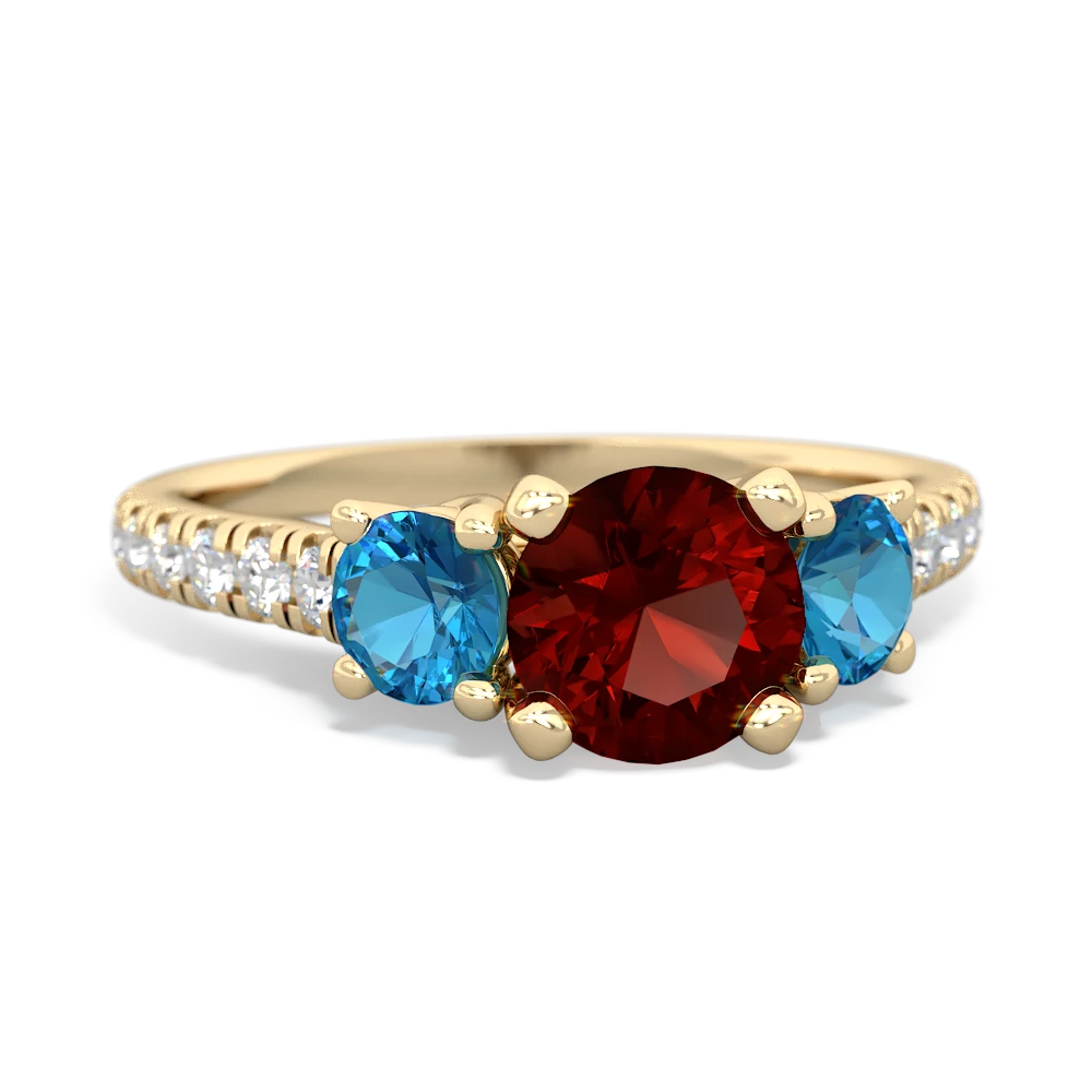 Garnet Pave Trellis 14K Yellow Gold ring R5500