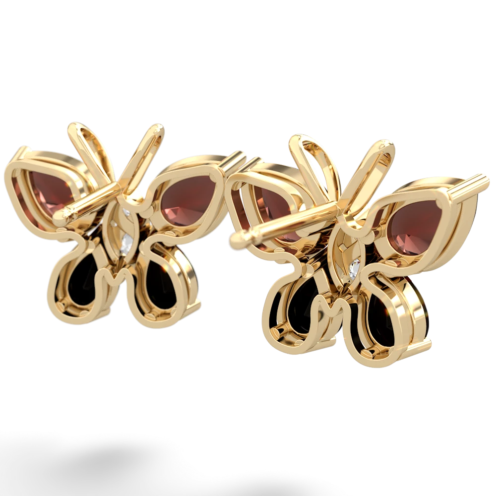 Garnet Butterfly 14K Yellow Gold earrings E2215