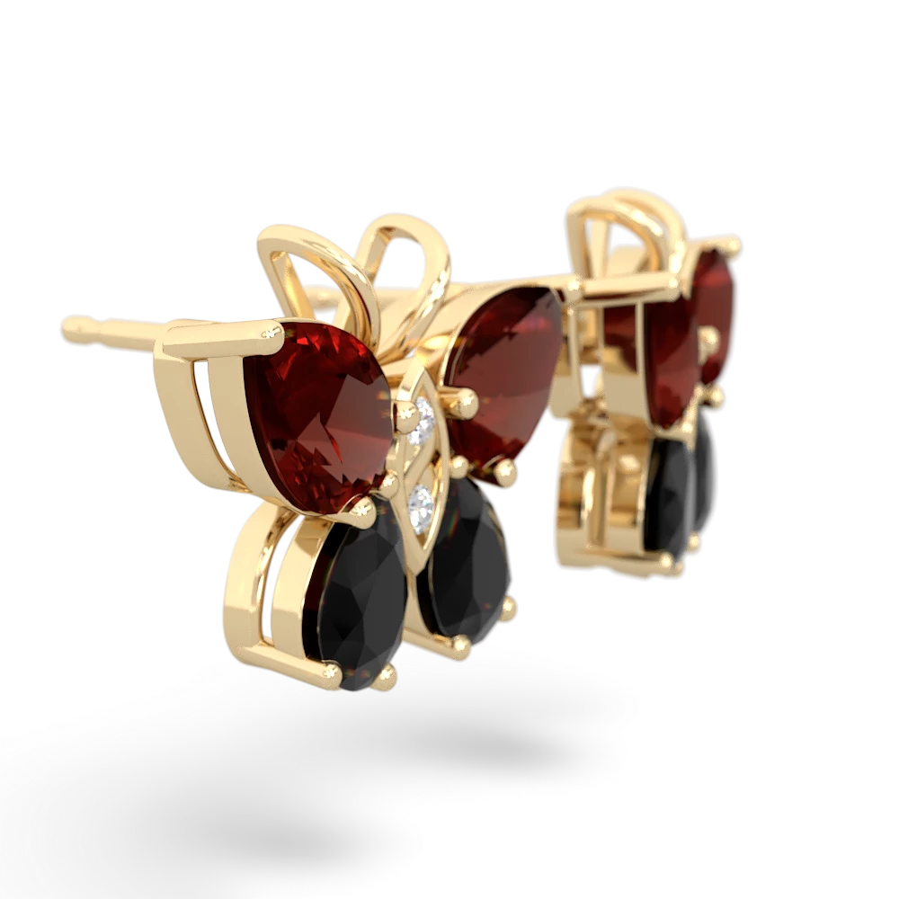 Garnet Butterfly 14K Yellow Gold earrings E2215