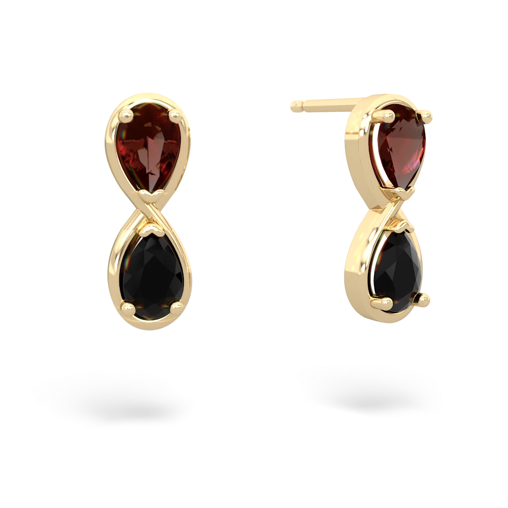 Garnet Infinity 14K Yellow Gold earrings E5050