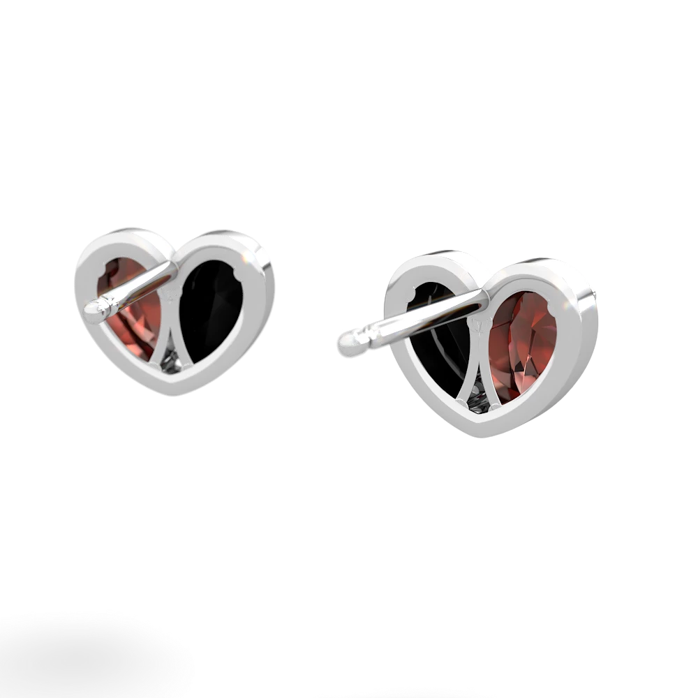 Garnet 'Our Heart' 14K White Gold earrings E5072