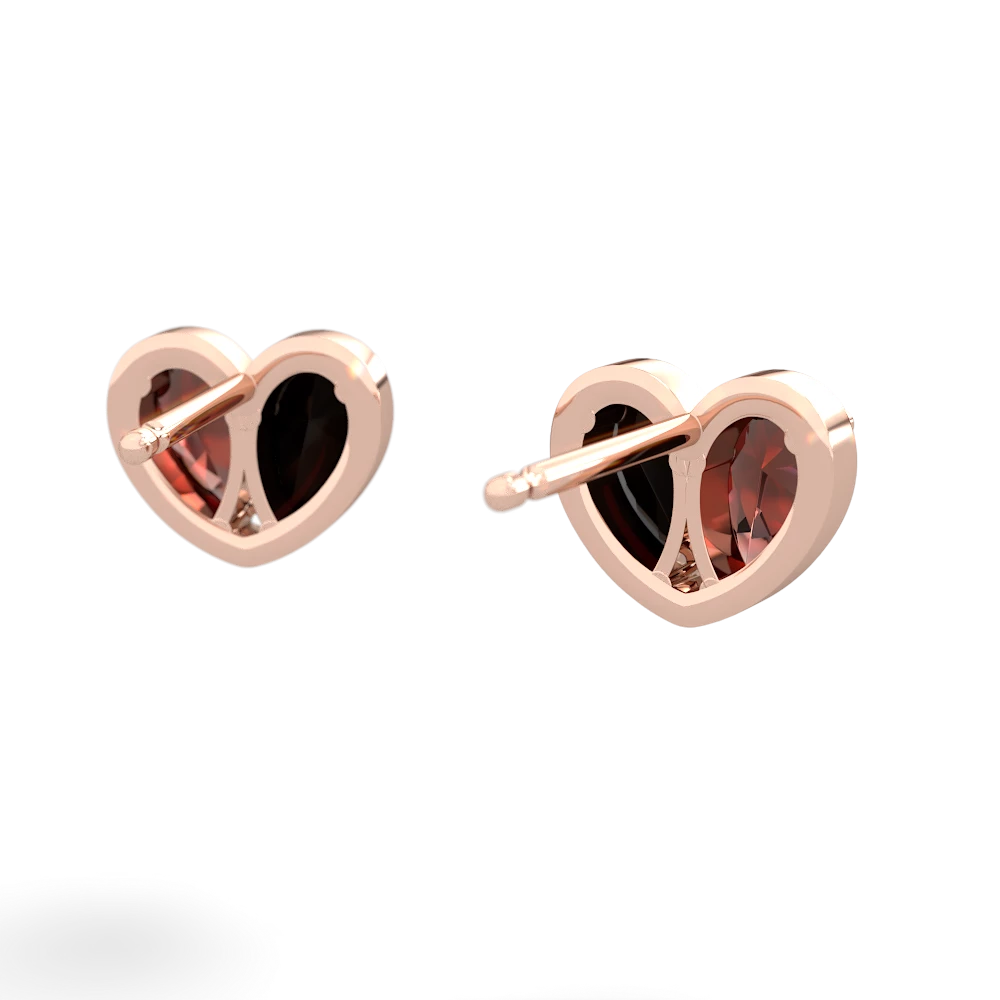 Garnet 'Our Heart' 14K Rose Gold earrings E5072