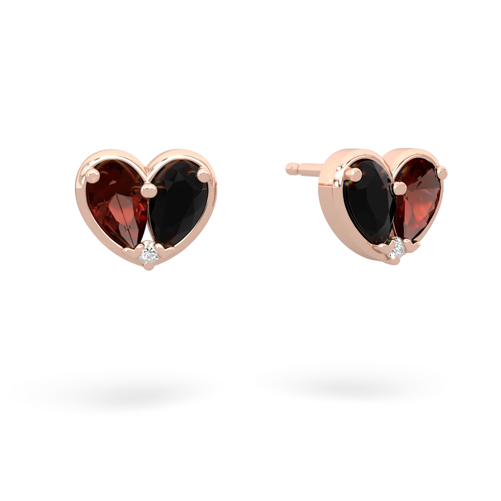 Garnet 'Our Heart' 14K Rose Gold earrings E5072
