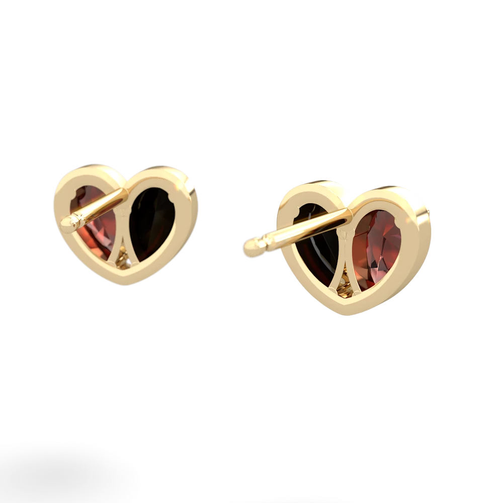 Garnet 'Our Heart' 14K Yellow Gold earrings E5072