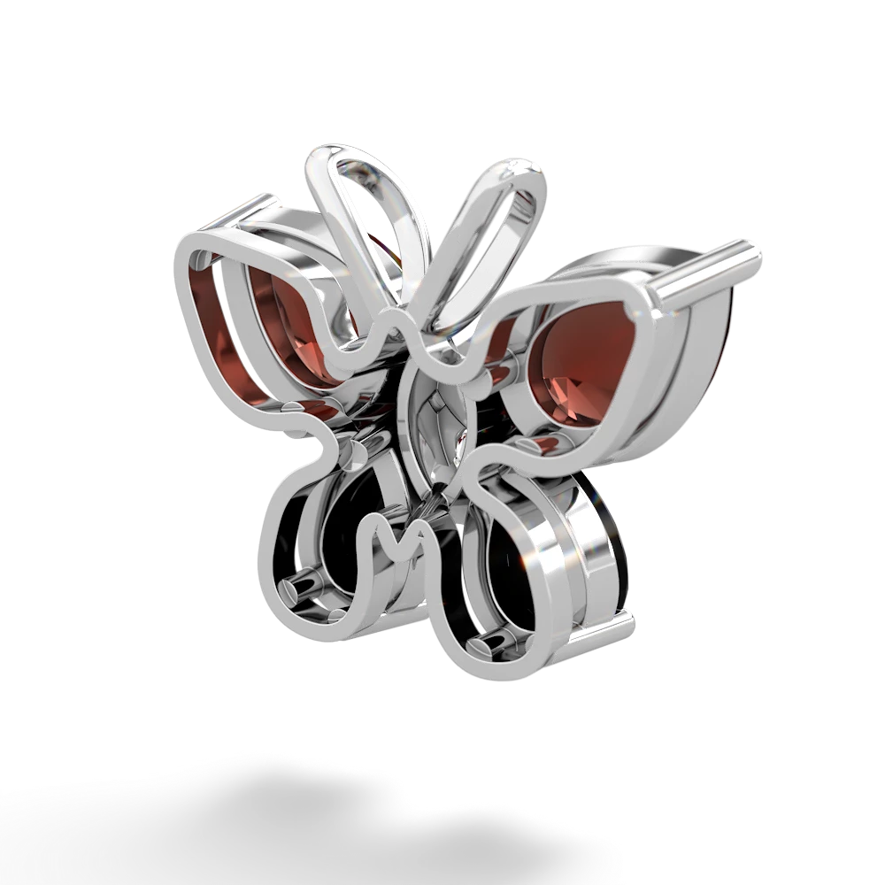 Garnet Butterfly 14K White Gold pendant P2215