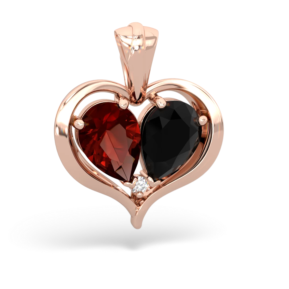 Garnet Two Become One 14K Rose Gold pendant P5330