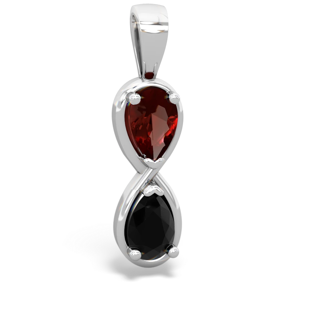 Garnet Infinity 14K White Gold pendant P5050