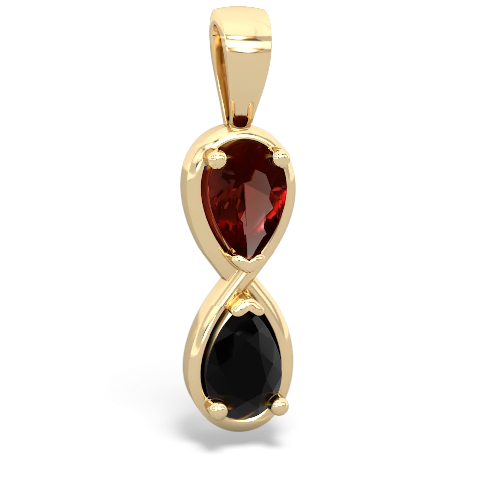 Garnet Infinity 14K Yellow Gold pendant P5050