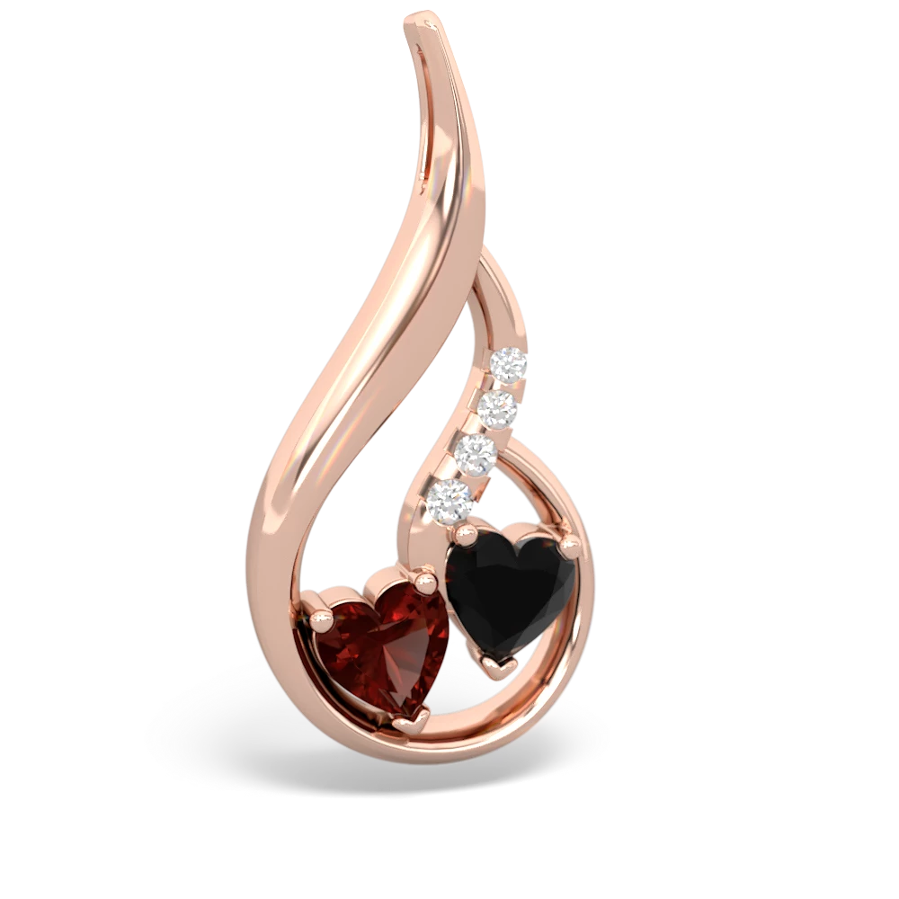 Garnet Keepsake Curves 14K Rose Gold pendant P5450