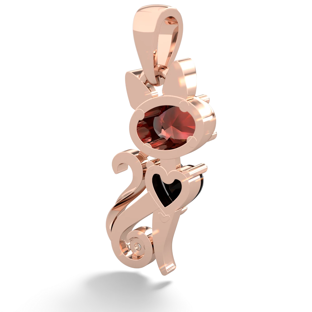 Garnet Kitten 14K Rose Gold pendant P5780