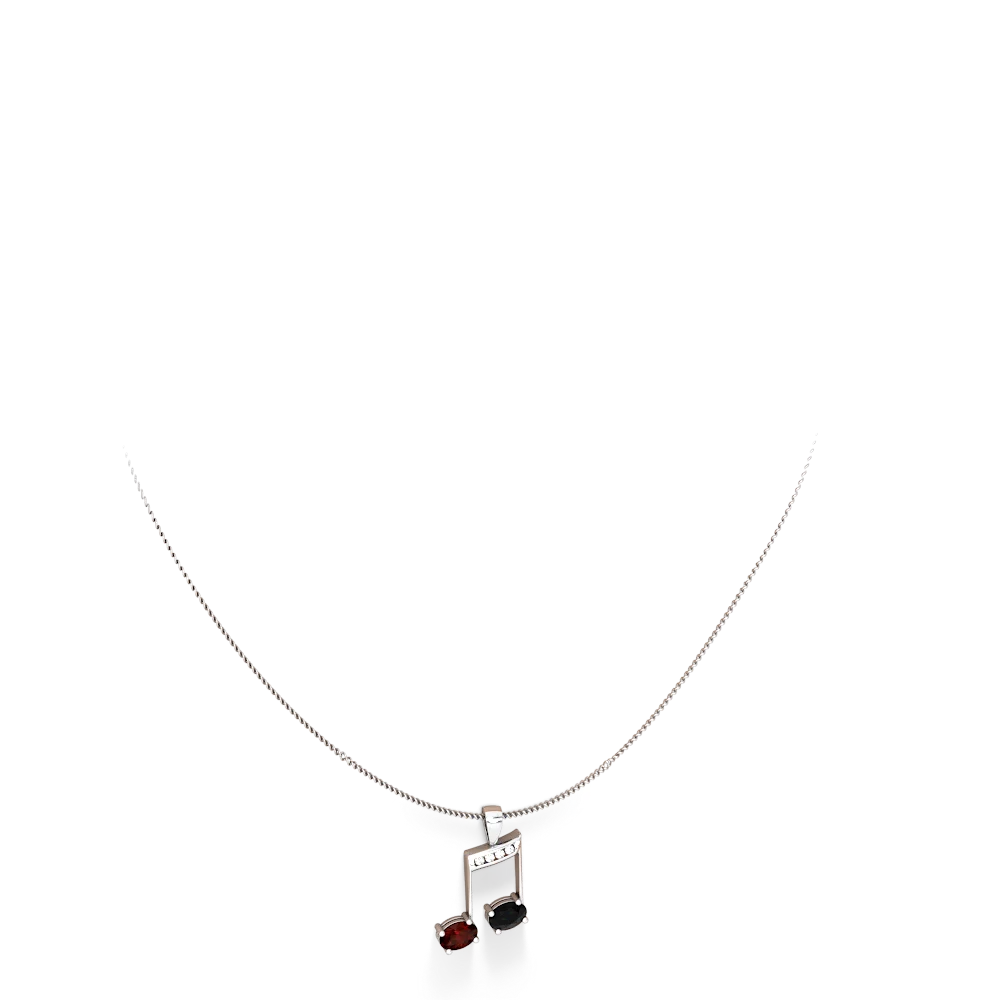 Garnet Color Of Music 14K White Gold pendant P3334