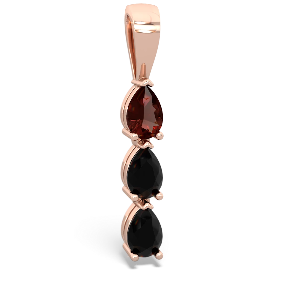 Garnet Dew Drops 14K Rose Gold pendant P2251