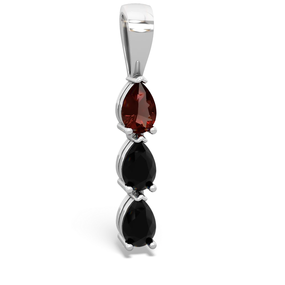 Garnet Dew Drops 14K White Gold pendant P2251