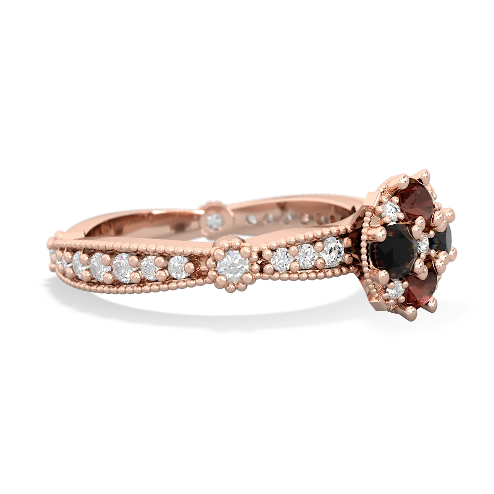 Garnet Sparkling Tiara Cluster 14K Rose Gold ring R26293RD