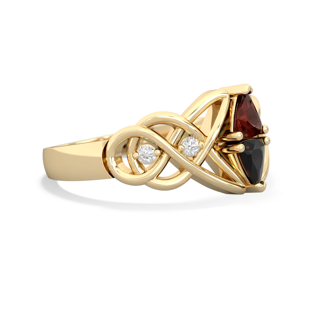 Garnet Keepsake Celtic Knot 14K Yellow Gold ring R5300