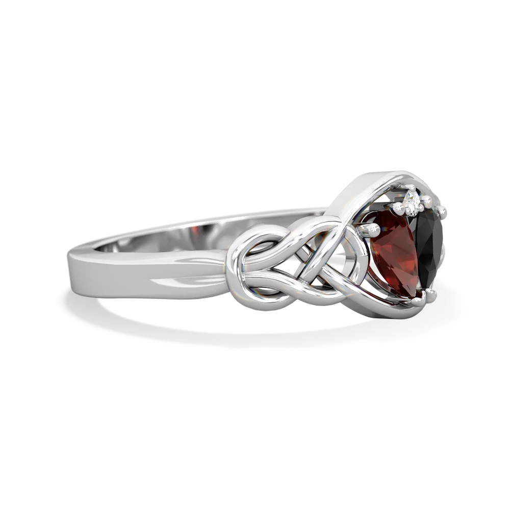 Garnet Celtic Love Knot 14K White Gold ring R5420