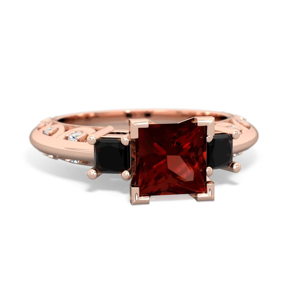 Garnet Eternal Embrace Engagement 14K Rose Gold ring C2001