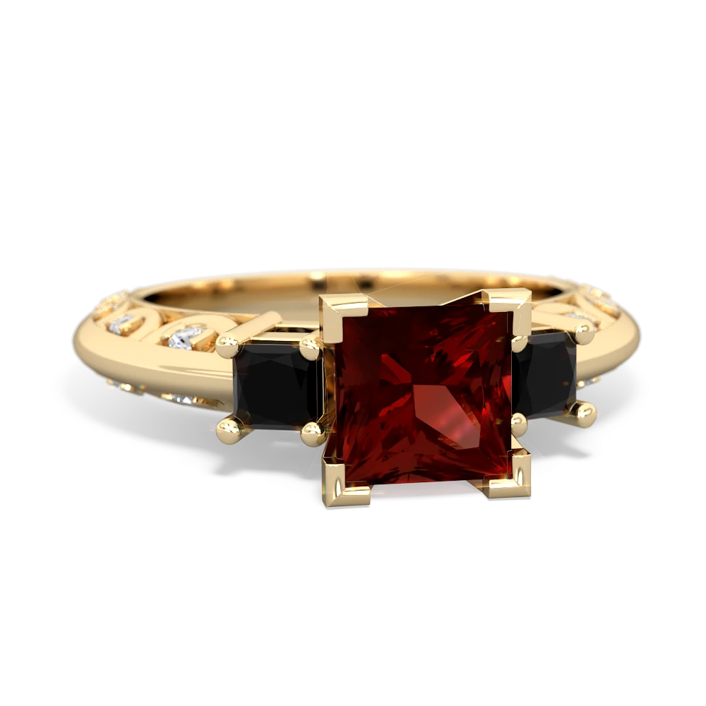 Garnet Eternal Embrace Engagement 14K Yellow Gold ring C2001